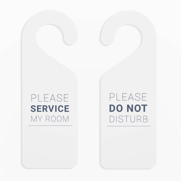 서명 템플릿을 방해하지 마십시오. 도어 핸들 행거 - do not disturb sign stock illustrations