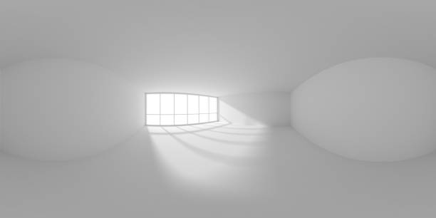 istock Empty white business office room with sunlight from big window HDRI map 1299793718