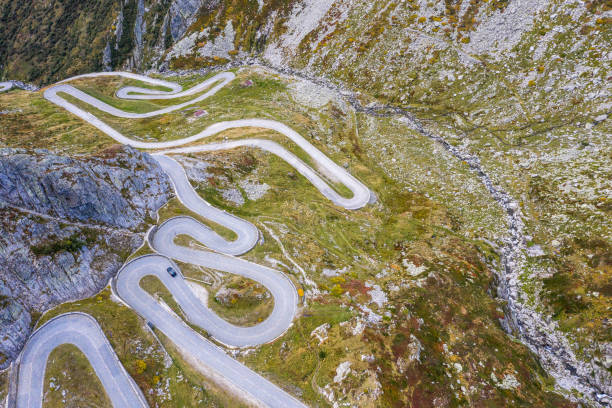 istock Drone view of the old Gotthard pass 1299795853