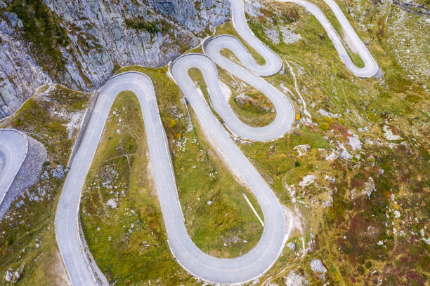 istock Drone view of the old Gotthard pass 1299796397