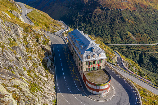 09/30/2019 The Belvedere hotel, Obergoms, Valais canton, Switzerland.
The famous curve on the Furka pass