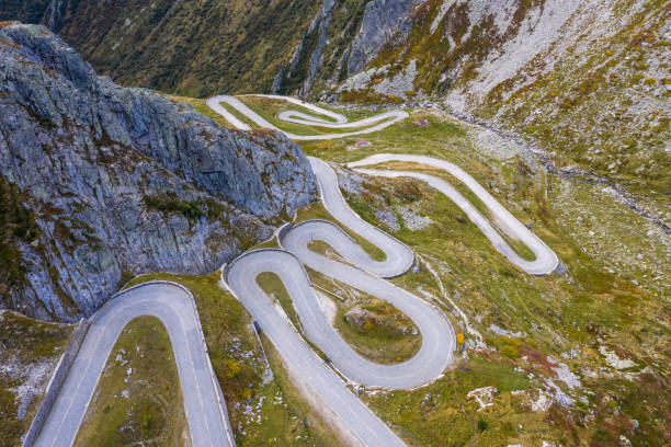 istock Drone view of the old Gotthard pass 1299796517