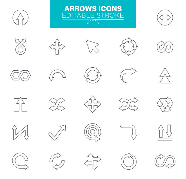 illustrations, cliparts, dessins animés et icônes de icônes fléchées course modifiable - exchanging circle communication arrow sign