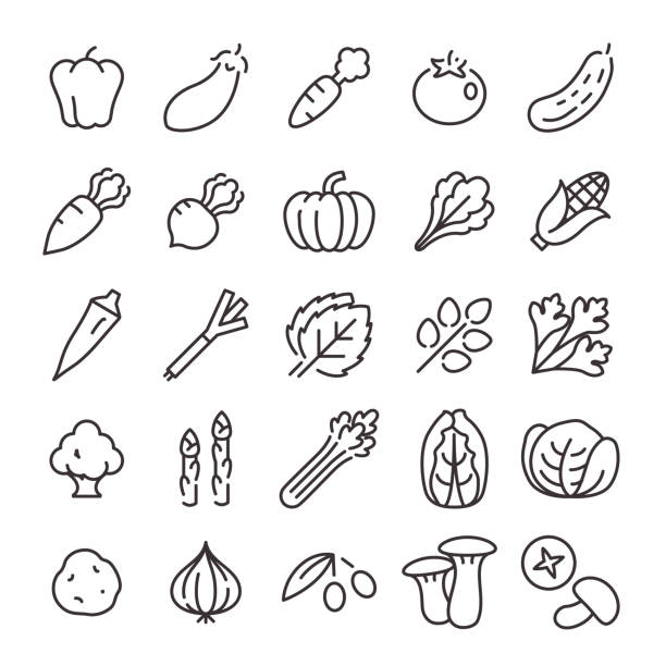 ilustrações de stock, clip art, desenhos animados e ícones de 25 icon set no.05 - parsley vegetable leaf vegetable food