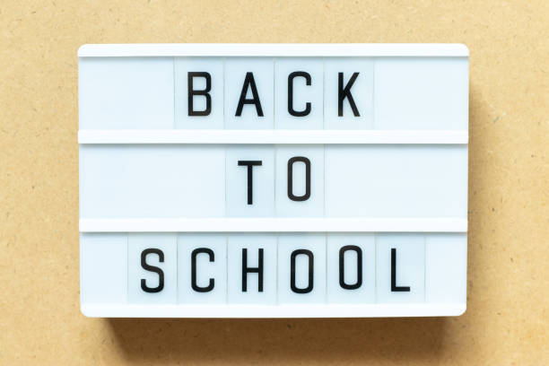 istock Lightbox with word back to school on wood background 1299799903