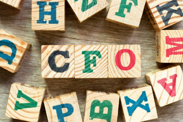 istock Alphabet letter block in word CFO (Abbreviation of Chief Financial Officer) with another on wood background 1299800547
