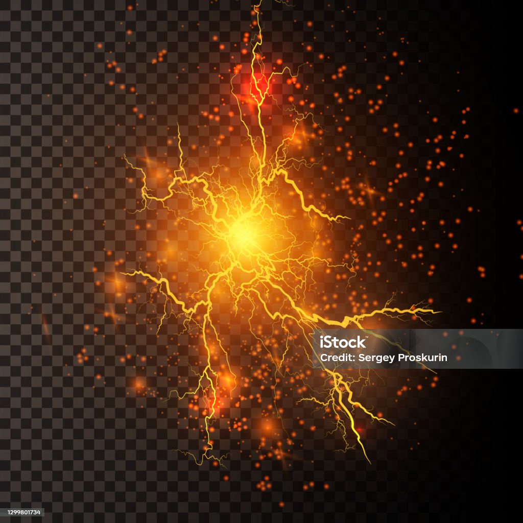 Lightning Explode Lightning Lightning Lightning Collision Powerful Electrical Explosion ...