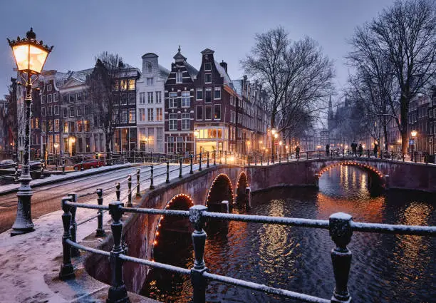 Photo of Amsterdam in snow