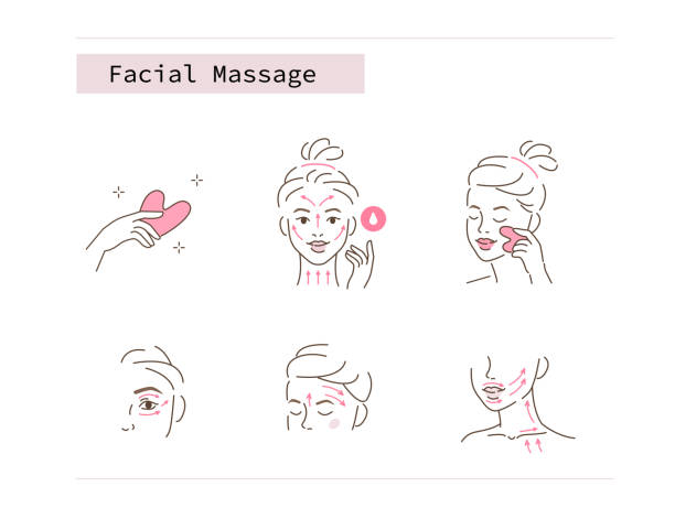 illustrazioni stock, clip art, cartoni animati e icone di tendenza di massaggiatore facciale - spooning