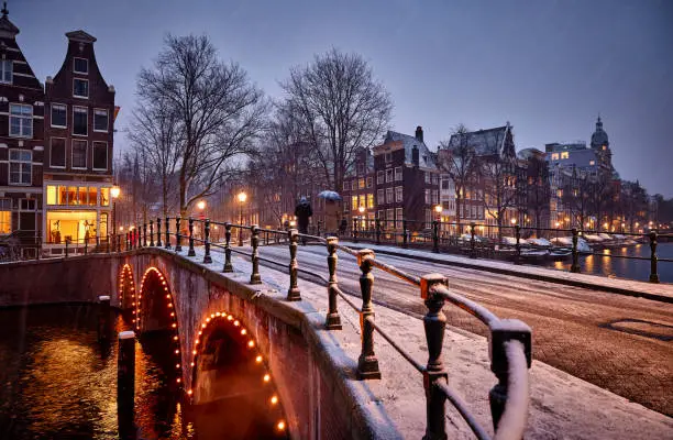 Photo of Amsterdam in snow