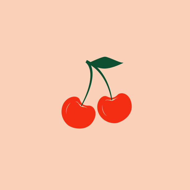 Modern vector cherry illustration. Cherry  icon. Cherry logo on isolated background. Flat design style. vector art illustration