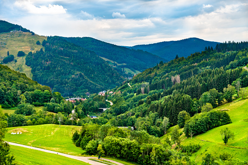 Scenic panorama of the Black Forest Mountains in Baden-Wurttemberg, Germany
