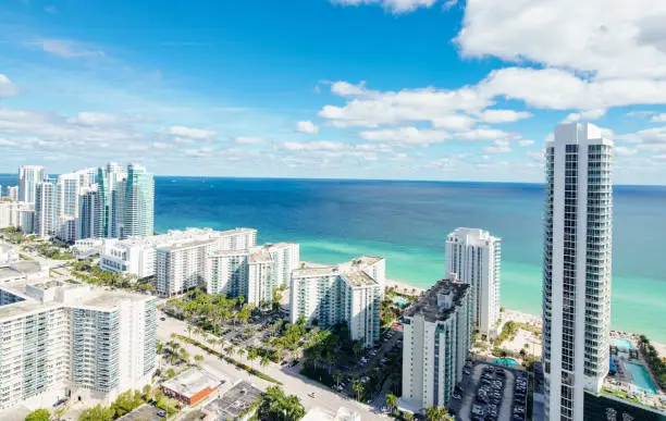Aerial photo of Hallandale Beach Florida USA