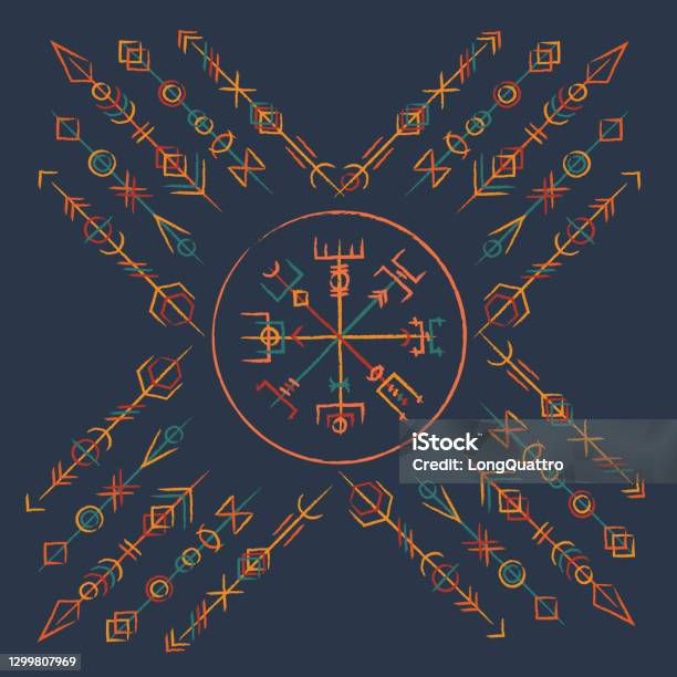 Runic Color Dark Runic Boho Color Symbol Stock Illustration - Download Image Now ...
