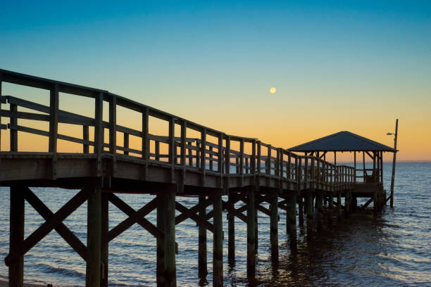 istock Moonset Over Mobile Bay in Fairhope, AL, USA 1299808158