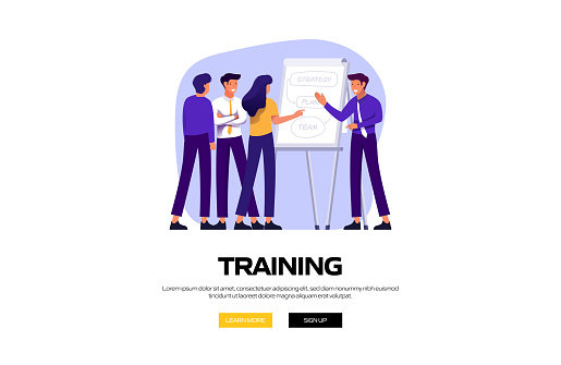 Training Concept Vector Illustration for Website Banner, Advertisement and Marketing Material, Online Advertising, Business Presentation etc.