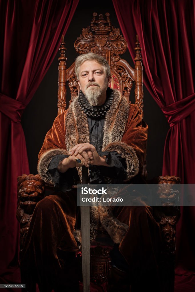 Historical King in studio shoot King - Royal Person Stock Photo