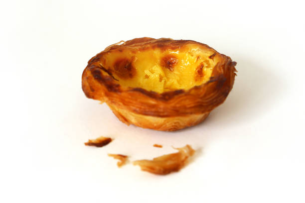 istock Portuguese custard pastry called a pasteis de nata isolated on white background 1299811758