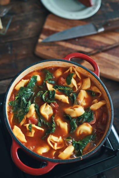 istock Preparing Tuscan Tortellini Soup 1299814452