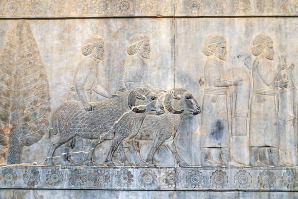 istock Bas-relief with assyrian warriors and foreign ambassadors, Persepolis, Iran 1299815677