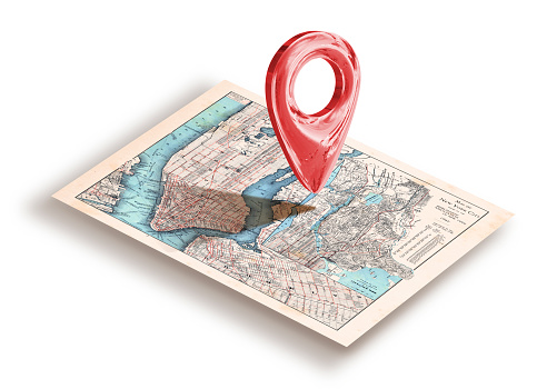3d set of 3d Pin location icon on map. Location mark on map. for online shopping delivery. icon isolated on white background. 3d rendering illustration. Clipping path..