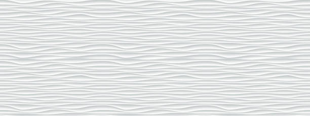 wzór fali tekstury ściany, białe tło papieru, wektor nowoczesny, bezszwowy abstrakcyjny wystrój z falami powierzchniowymi, geometryczny projekt dekoracji okładki - background tile stock illustrations