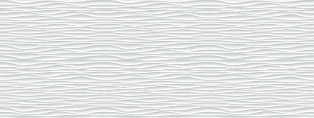 ilustrações de stock, clip art, desenhos animados e ícones de wall texture wave pattern, white paper background, vector modern seamless abstract decor with surface ripples, geometric cover decoration design - tile background