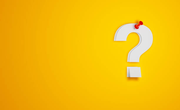 Pin Paper Question Mark Symbol on Yellow Background