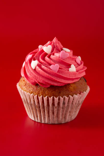 istock Cupcake decorated with sugar hearts for Valentine's Day 1299826696