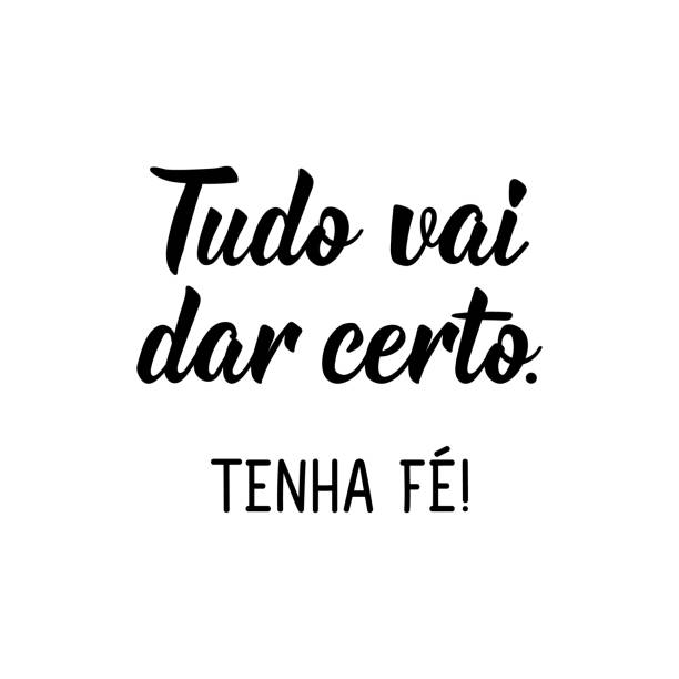 istock Everything will work out. Have faith in Portuguese. Lettering. Ink illustration. Modern brush calligraphy. 1299826784