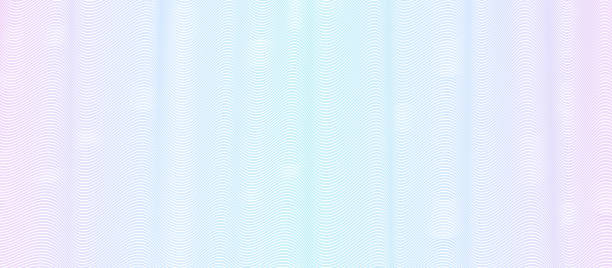 ilustrações de stock, clip art, desenhos animados e ícones de teal, blue, purple zigzag pattern for watermark. guilloche design. wavy lines. subtle curves. soft gradient. vector abstract background for passport, money, banknote, diploma, certificate. eps10 illustration - passaporte