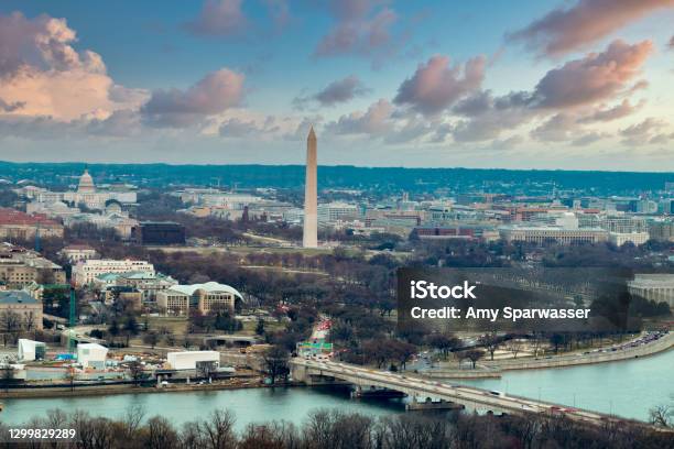 Aerial View Of Downton Washington Dc Stock Photo - Download Image Now - Washington DC, Aerial View, Washington Monument - Washington DC