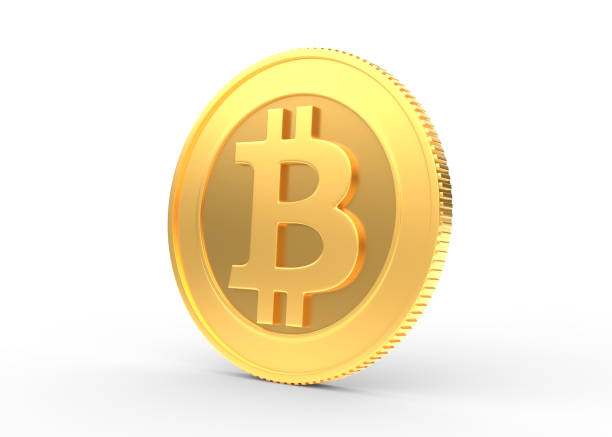 istock Gold coin with bitcoin sign isolated on a white background 1299829787