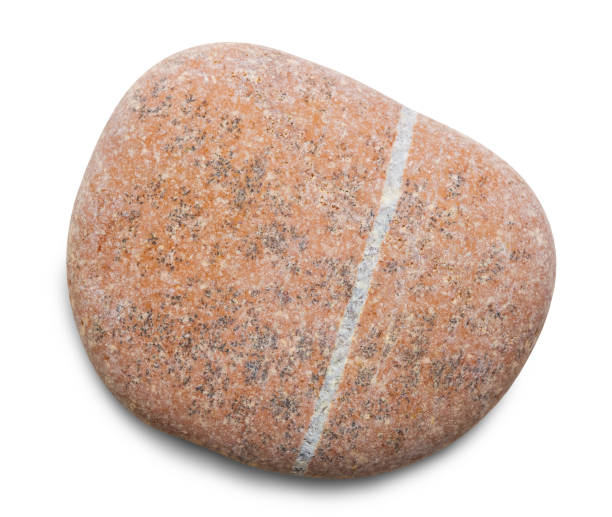 istock Pebble. Smooth red sea stone isolated on white background with shadows, clipping path  for isolation without shadows on white 1299829893