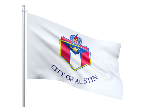 Austin city realistic flag with high resolution fabric texture