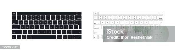 Keyboard Of Computer Laptop Modern Key Buttons For Pc Black White Keyboard Isolated On White Background Icon Of Control Enter Qwerty Alphabet Numbers Shift Escape Realistic Mockup Vector Stock Illustration - Download Image Now