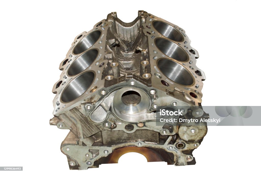 White Block Engine Engine Block On A White Background Isolate Stock Photo - Download Image ...
