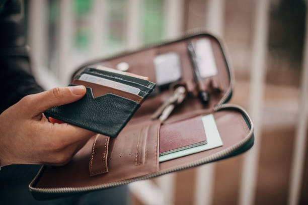 istock Modern man opened his male purse 1299836501