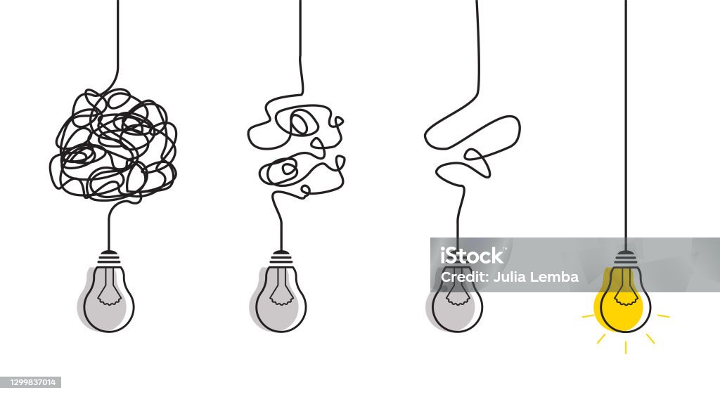 Streamlining Problem Solving Simplification Streamlining Process With Lightbulbs Stock Illustration ...