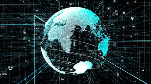 istock Global online internet network and internet of things IOT concept 1299841107
