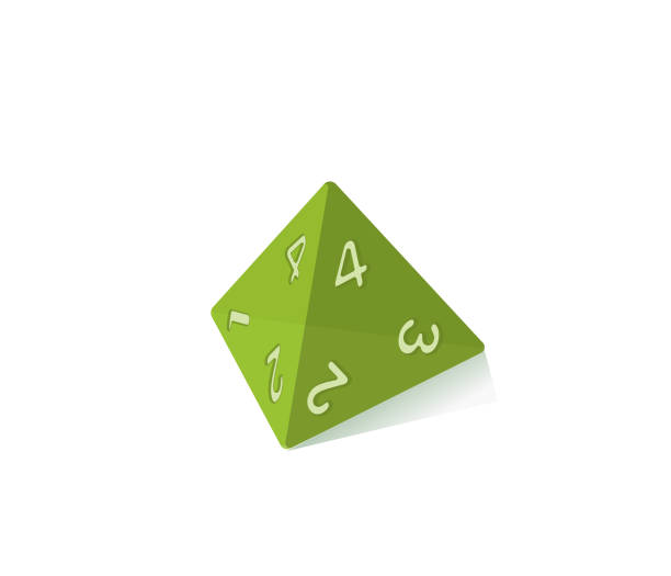 ilustrações de stock, clip art, desenhos animados e ícones de d4 says - number number 4 three dimensional shape green
