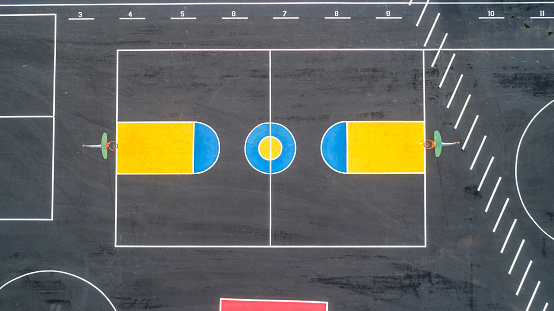 High quality stock photos of an empty school playground and exercise yard.