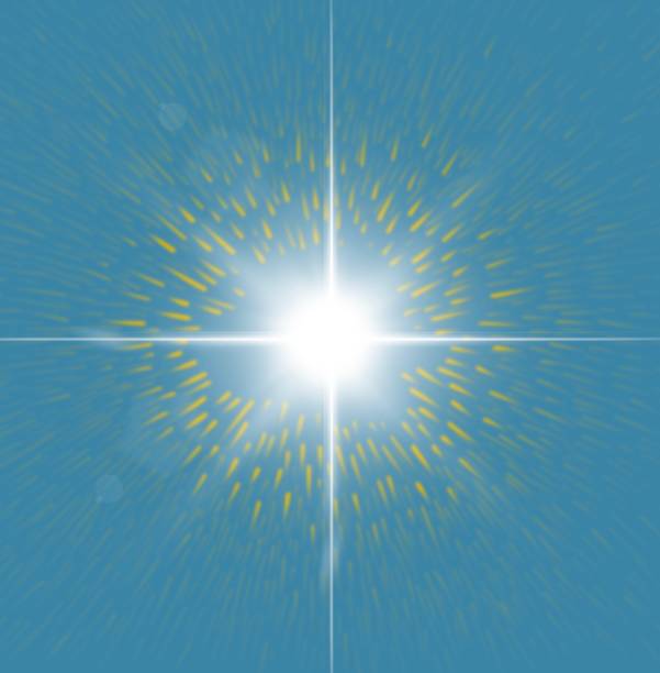 ゴールデンクロスグラフィックイラスト。太陽、水色の空に星。 - cross cross shape shiny gold点のイラスト素材／クリップアート素材／マ��ンガ素材／アイコン素材