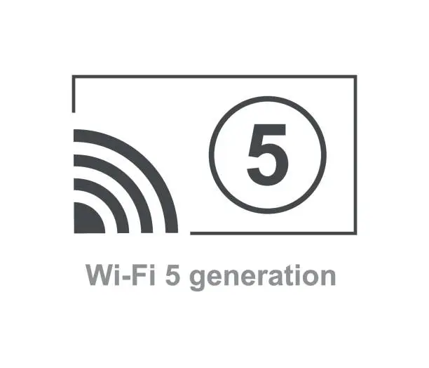 Vector illustration of Vector 5G wireless wifi technology symbol