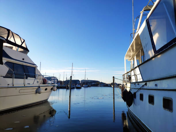 Fishing boats and sky