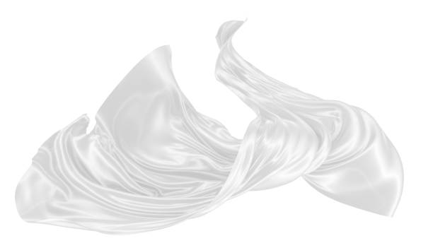istock Beautiful flowing fabric of white wavy silk or satin. 3d rendering image. 1299854784