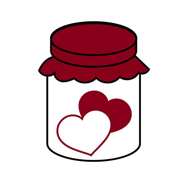 赤いハートを持つボトル。愛する人のためのバレンタインデーのための瓶と心とロマンチックな装飾 - antidote toxic substance ingredient bottle点のイラスト素材／クリップアート素材／マンガ素材／アイコン素材