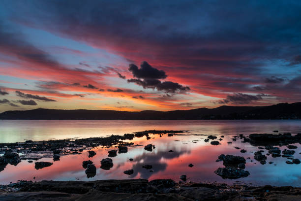 istock High cloud sunset waterscape with reflections by the bay 1299865733
