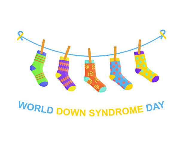 world down-syndrom-tag-banner - down syndrome stock-grafiken, -clipart, -cartoons und -symbole