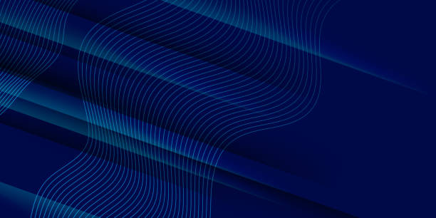 istock Abstract futuristic blue banner background with overlapping geometric shapes and gradient wave curve line 1299869036